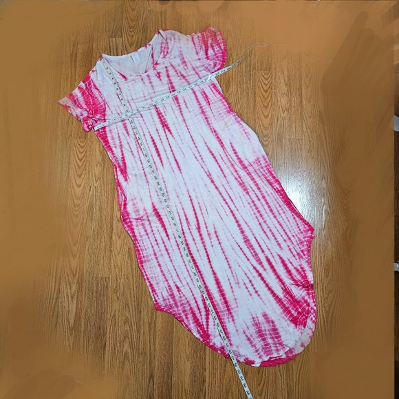 Livi Active Lane Bryant Women's Size 14/16 PinkTye Dye Maxi Dress EUC - Picture 7 of 12